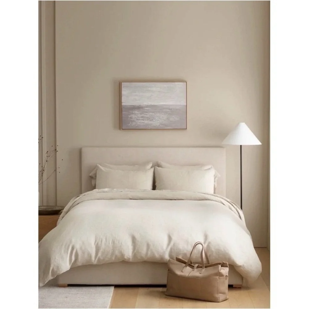 Quince European Linen Duvet Cover Set | Full/Queen | Natural Chambray